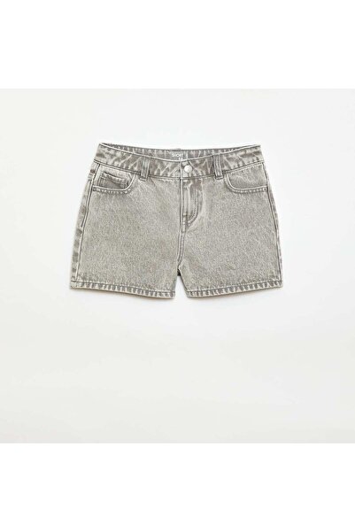 KIABI High-waisted denim shorts GREY