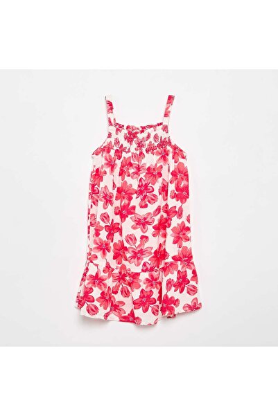 KIABI All-over print dress with thin straps WHITE