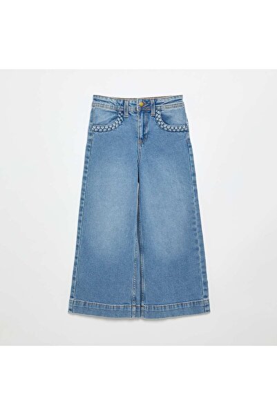 KIABI Wide-leg fit trousers BLUE