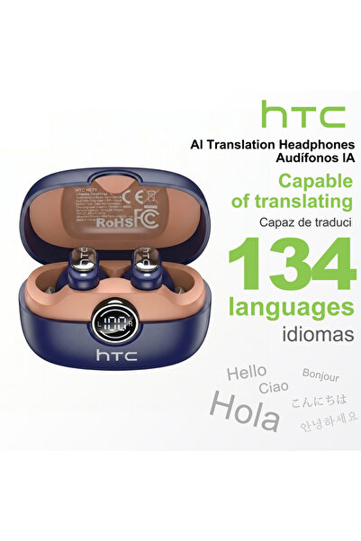 Choice1 سماعات أذن لاسلكية بلوتوث HTC NE79 TWS باللون الأزرق: سماعات أذن مزود...