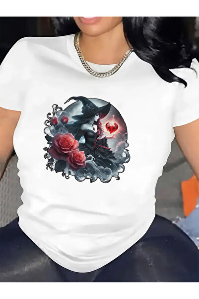 Astogria13 cotton T-Shirt with Floral Design Restaurant Wear, Durable and Lig...