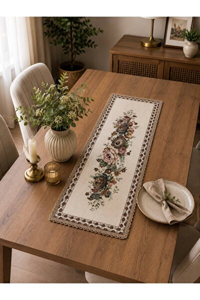 Yeshome Collection Vintage Bouquet Şönilli Goblen 40x100 Ορθογώνιο Κάλυμμα Τρ...