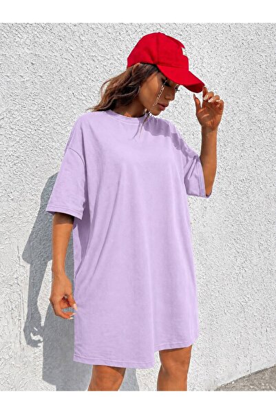 classy moda Γυναικείο μπλουζάκι με φαρδιά γραμμή, μακρύ λαιμόκοψη, oversized,...