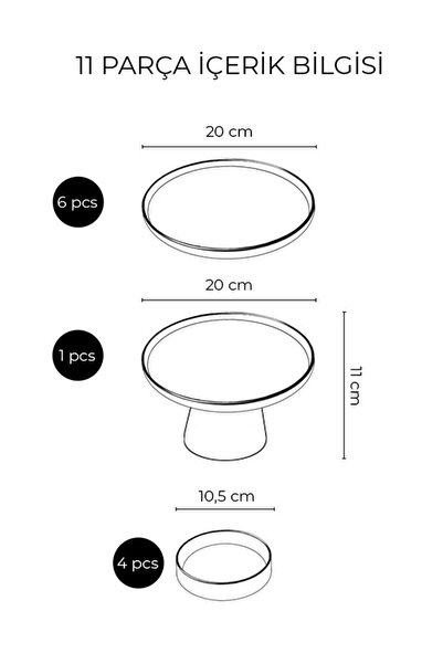 Kitchen Life 6-Person Black Hearts Breakfast Set – 11-Piece Handmade Black Heart Ceramic Footed Presentation Set