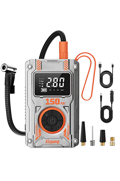 RADOON 150 PSI Şarjlı Dijital Araç Hava Kompresörü - Taşınabilir Lastik Şişir...