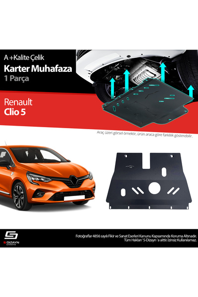 S Dizayn S-Dizayn Renault Clio 5 Çelik Karter Muhafaza Koruma 2019-2025 A+ Ka...