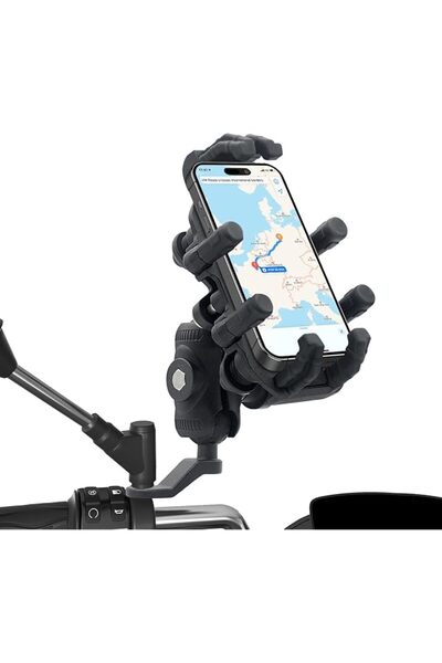 Generic Motorcycle Phone Mount, 4.9-8.1in Adjustable Smartphones Holder for M...