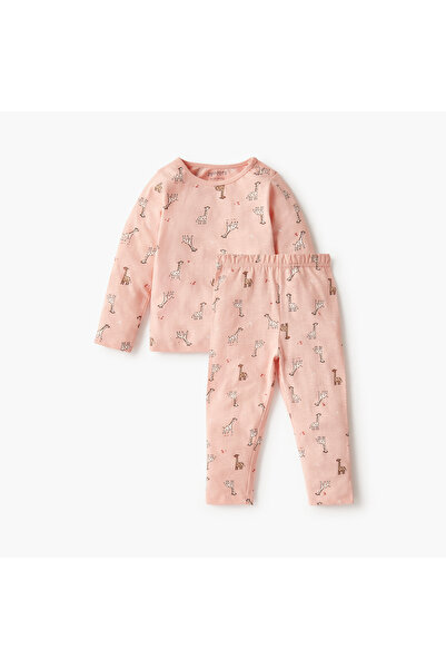 Juniors Pyjama Set with Bear Print - Cotton - Long Sleeves - Round Neck