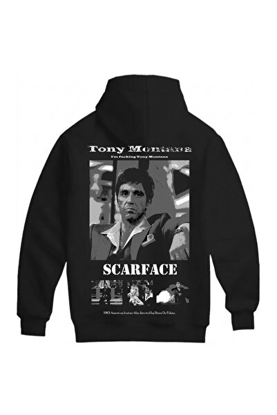 SVART WEAR سويت شيرت سكارفيس للجنسين كبير الحجم مصنوع من القطن بنسبة 100%