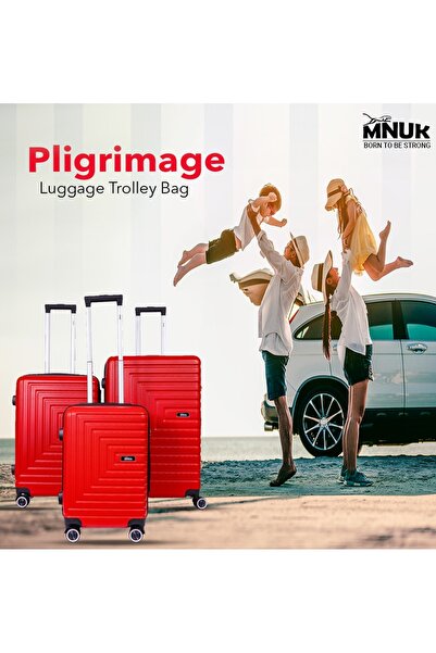 Mnuk Pilgrimage 24-Inch Check-in Hard Shell Luggage, ABS Spinner Travel Suitc...