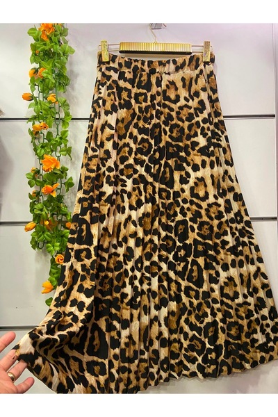 edu collection Patterned Pleated Crepe Skirt