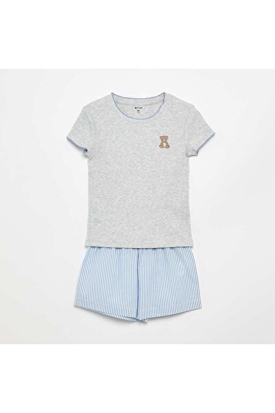 KIABI 2-piece cotton pyjamas BLUE