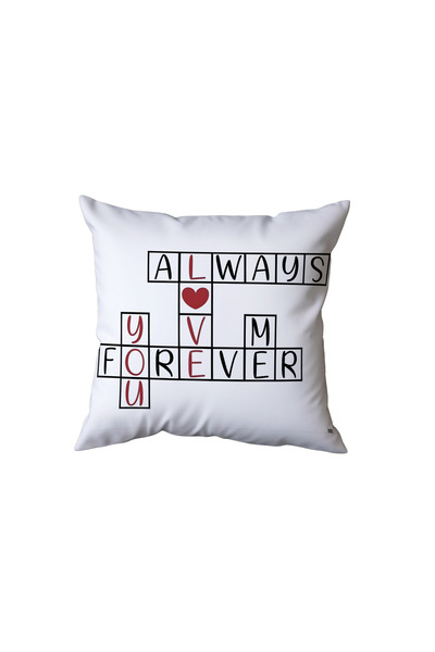 Beramussa Always Love You Forever Written Puzzle Design Pillow, Meaningful Gift