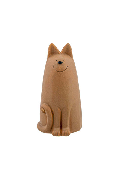 Cosy & Trendy Decorațiune ceramică galben-camel 20 cm cu design de pisică Cos...