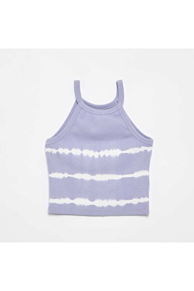 KIABI Striped Tie-Dye Tank Top PURPLE