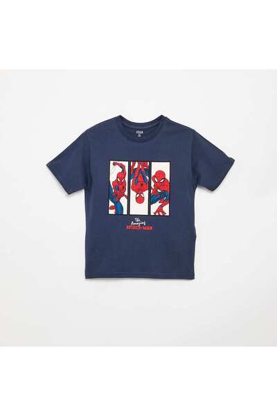 KIABI Spider-Man \'Marvel\' Short-Sleeved T-Shirt BLUE