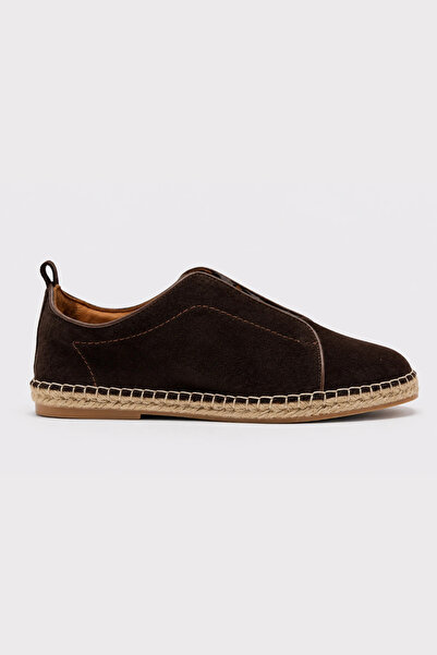 Suren bysrnshoes Truva Lastik Detaylı Hakiki Deri Erkek Espadril Ayakkabı