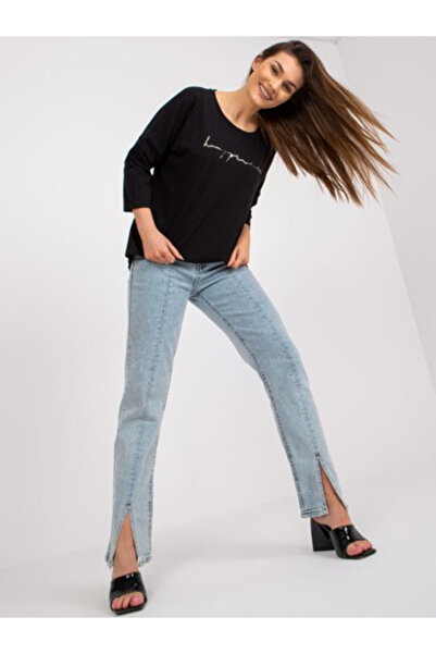 Relevance Bluza Dama Maneca 3/4, Decolteu rotund, RELEVANCE, Negru Eleganta O...