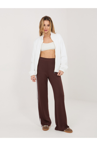 Relevance Pantaloni Trening Dama Sport, Guler inalt, RELEVANCE, Maro inchis C...