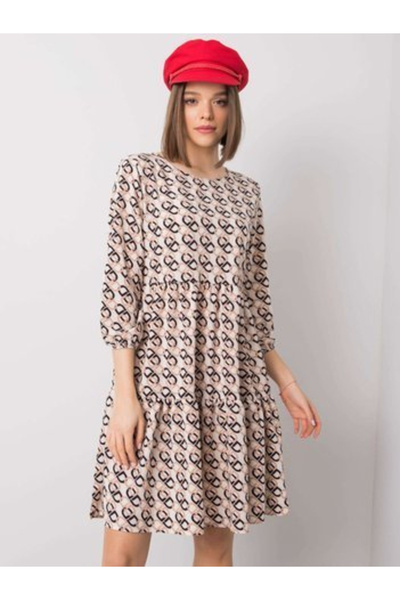 rue parıs Rochie Dama, RUE PARIS, Poliester, Rochie evazata, Bej deschis, mod...