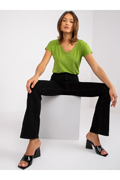 Basic Feel Good Tricou Dama Mini, Decolteu in V, BASIC FEEL GOOD, Verde Casua...