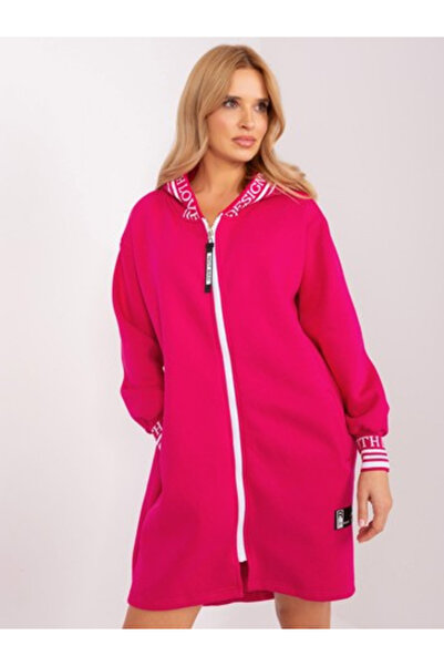 Relevance Women's Sweatshirt, RELEVANCE, Cotton, Long Sleeve, Fuchsia, model ...