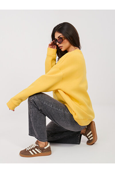 rue parıs Women's Sweatshirt, RUE PARIS, Cotton, Long Sleeve, Yellow, model R...