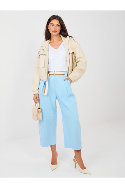 rue parıs Women's Pants, RUE PARIS, Cotton, Light Blue, model IT-SP-FL9929-1.74