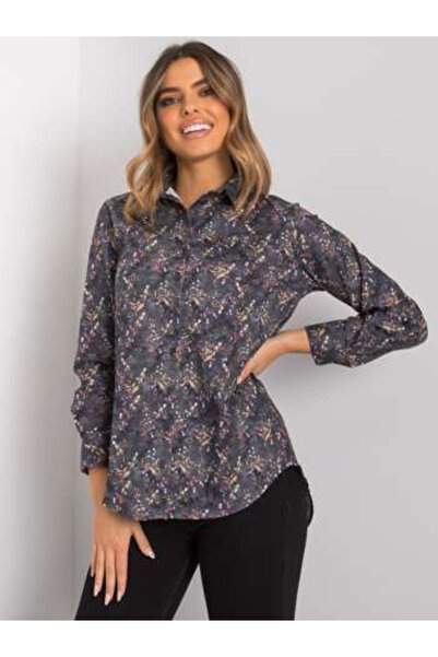 rue parıs Camasa Dama, RUE PARIS, Maneca lunga, Gri inchis, model MT-KS-2710-...