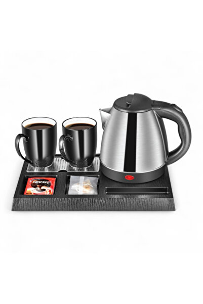 LC Hotel Hospitality Tray Set Integrated 1.2L Steel Electric Kettle for Coffe...