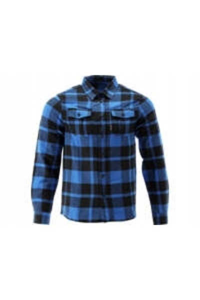 yato Cămașă bărbătească flanelată albastră din bumbac 170g/m² Mărimea XXL