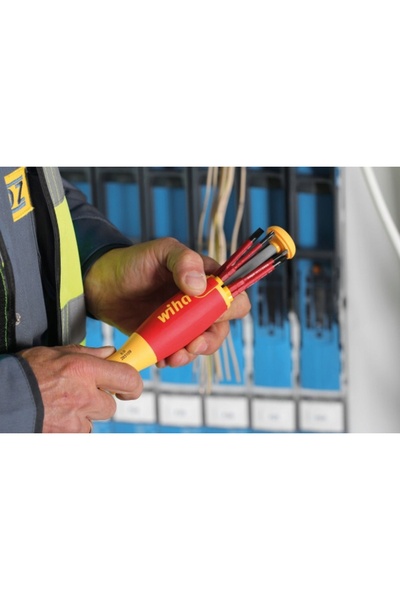wiha 41234 Șurubelniță cu suport pentru 6 biți, plată, pz