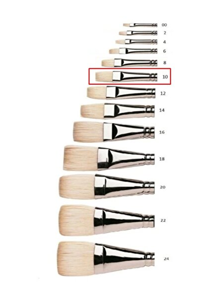 Brons Oil Acrylic Paint Brush Flat Cut Brush Art 210 No:10 - 1 Piece