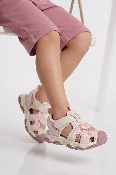 Cool Salmon Velcro Mesh Girls' Sandals