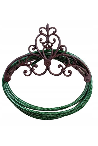 Esschert Design Suport din fontă pentru furtun de grădină, cuier decorativ re...