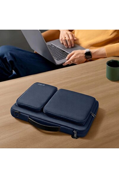 Tech-Protect Husă impermeabilă albastră pentru laptop 13-14 inci, model Defender