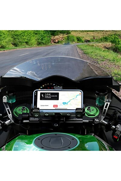 NO BRAND Suport motocicletă pentru telefon cu încărcător inductiv QI 15W USB-...