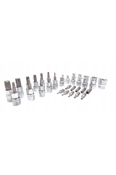 Falon Tech Set de chei tubulare tip stea și capete Torx, 3/8'', 34 piese