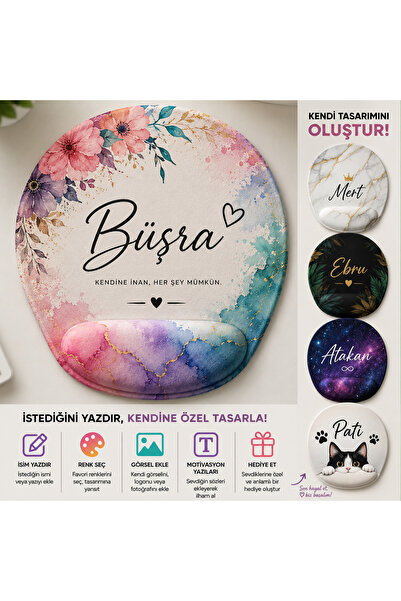 Kuparella Hediyelik -Kendin Tasarla-Bilek Destekli Ayıcıklı Mouse Pad, Ergono...