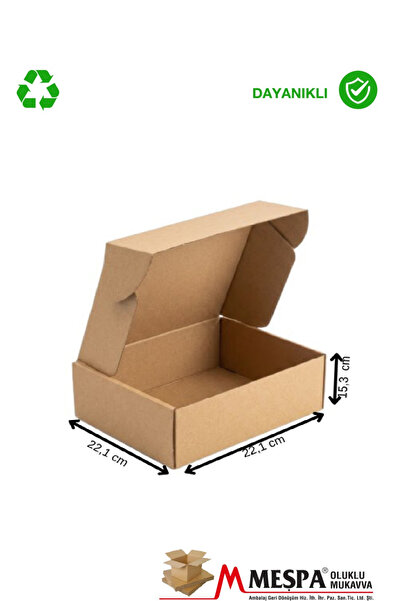 MEŞPA AMBALAJ 22,1 X 22,1 X 15,3 cm 50 Adet Kendinden Kilitli E-Ticaret Karto...