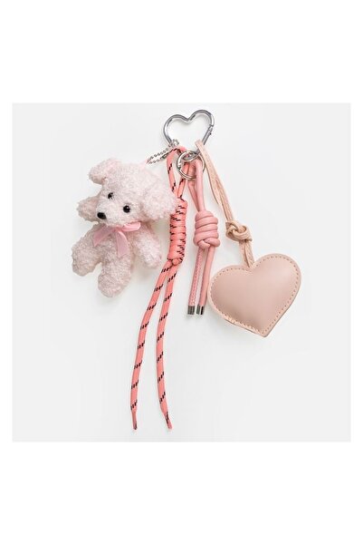OEM Breloc fashion roz, model inimă, 25 cm – accesoriu cool pentru chei, gean...