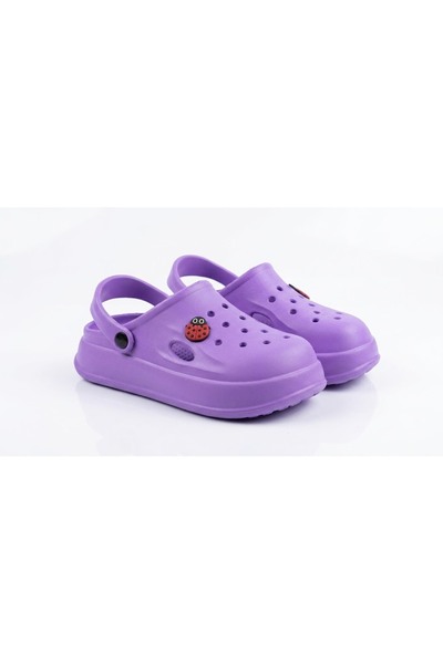 Akınal Bella Platform Ladybug High Sole Slippers Lilac