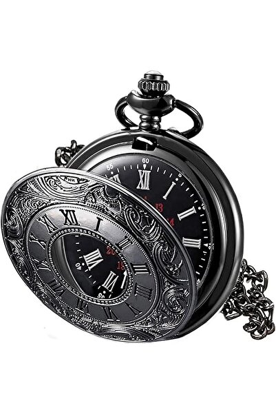bolivia's Vintage Quartz Pocket Watch, Antique Style Watch with Curb Chain, H...