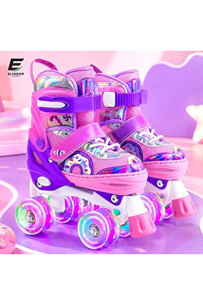 Elindor Adjustable Elindor® Roller Skates for Kids and Adults, 4 Silicone Qua...