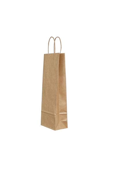 NO BRAND Pungă de hârtie pentru sticle, cu mâner răsucit, 14 x 8 x 39 CM, cu ...
