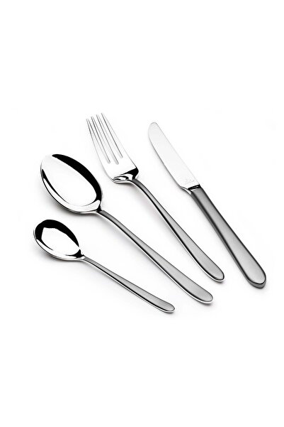 Arshia 26-Piece Silver Stainless Steel Cutlery Set with Stand | Elegant Flatw...