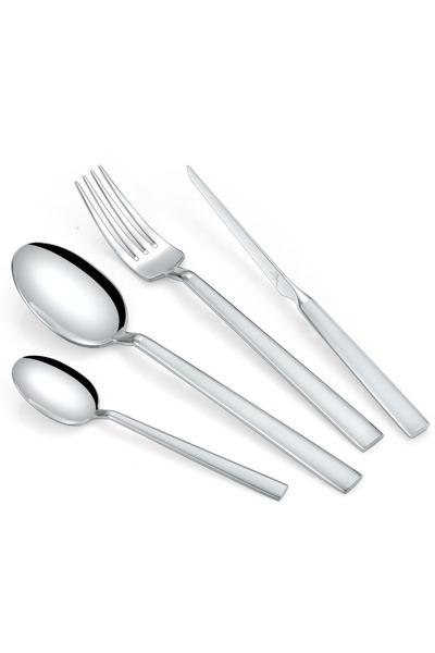 Arshia 95-Piece Silver Matte Stainless Steel Cutlery Set | Luxury Flatware Co...