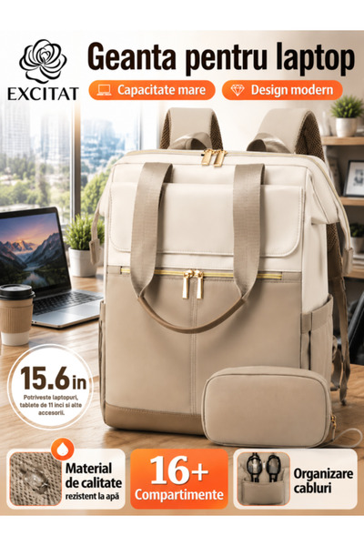 Excitat Αδιάβροχο σακίδιο πλάτης για λάπτοπ, Excitat ® 15.6'', Κομψό, 16 Οργα...