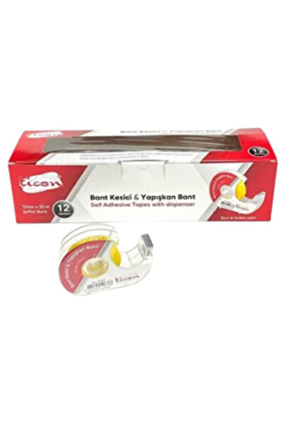 Ticon Bandă adezivă cu tăietor 12 mm x 33 m Simplă
