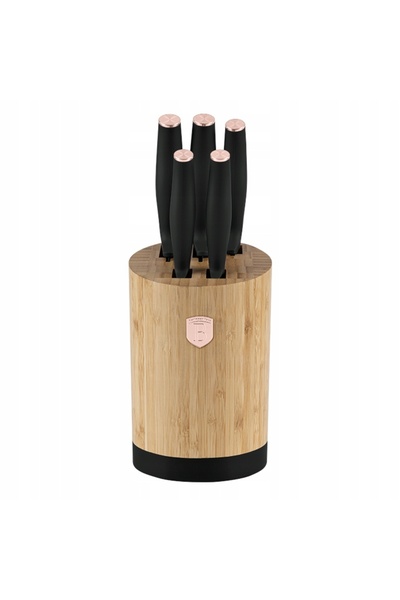 Berlinger Haus SET DE CUȚITE BH-2752 BLACK ROSE CU BLOC DE BAMBUS